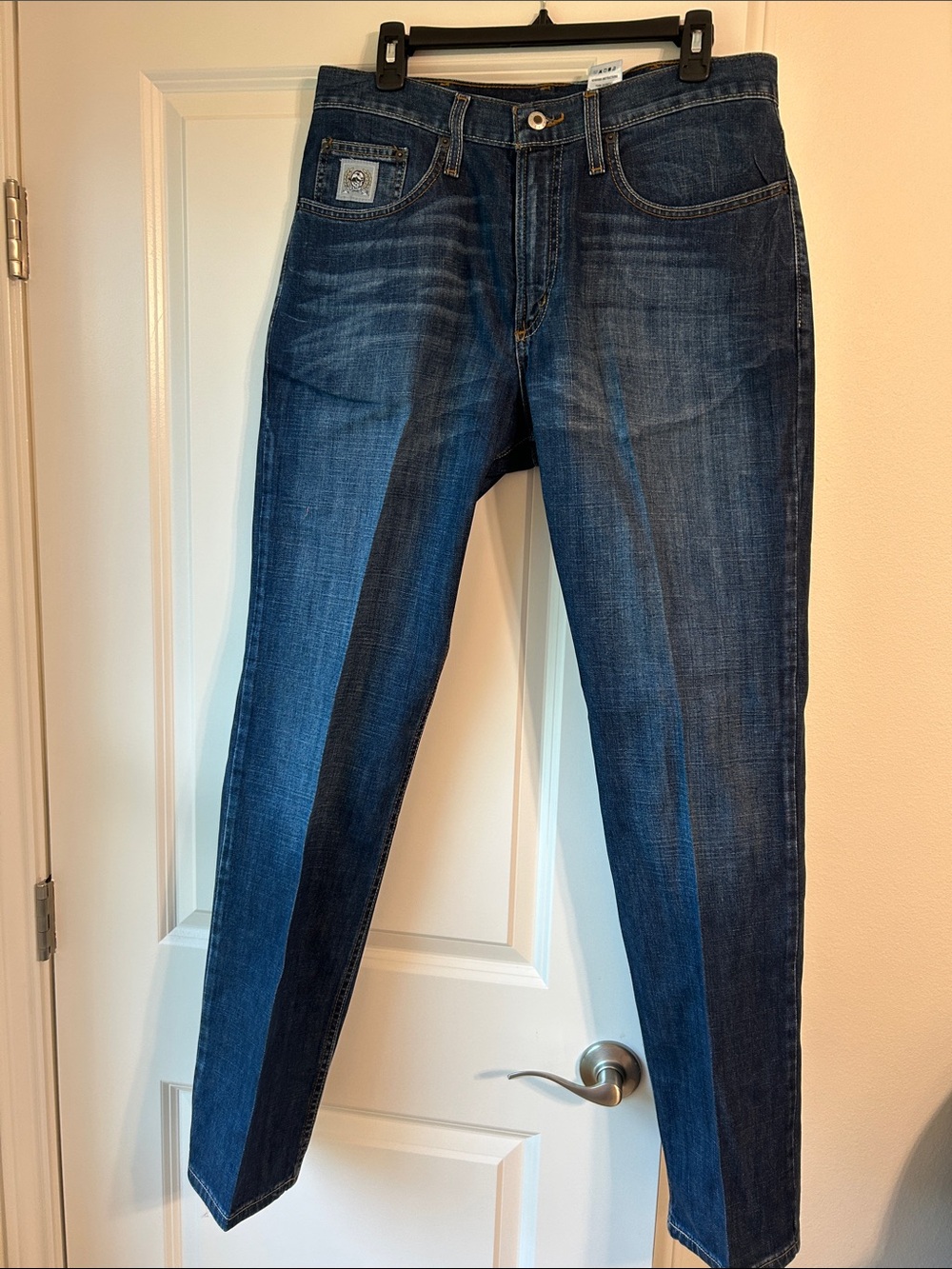 Cinch Dark Blue Denim Jeans with Contrast Gold Stitching - Western, Cowboy
